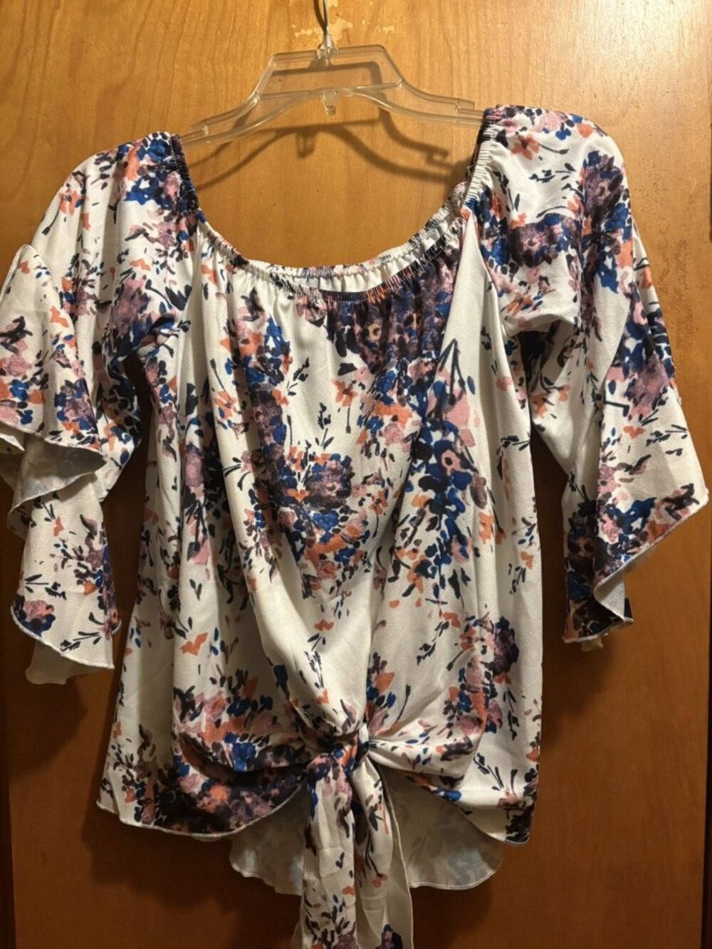 Women's Tie Dye Blouse Off -The- Shoulder Summer Floral Print - Size Small